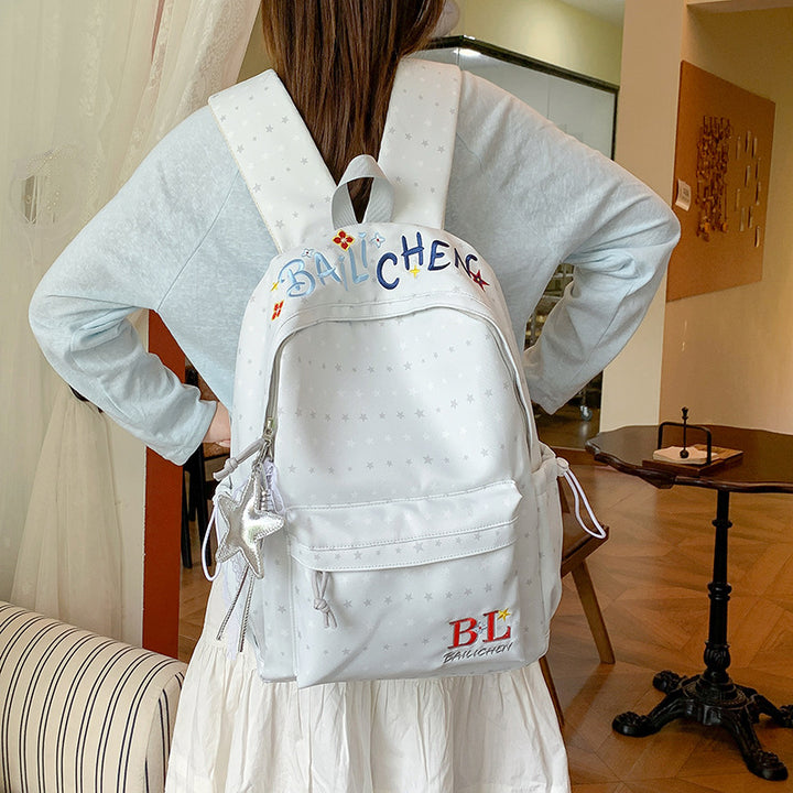 Playful Star-Embellished Casual Backpack Kalsten