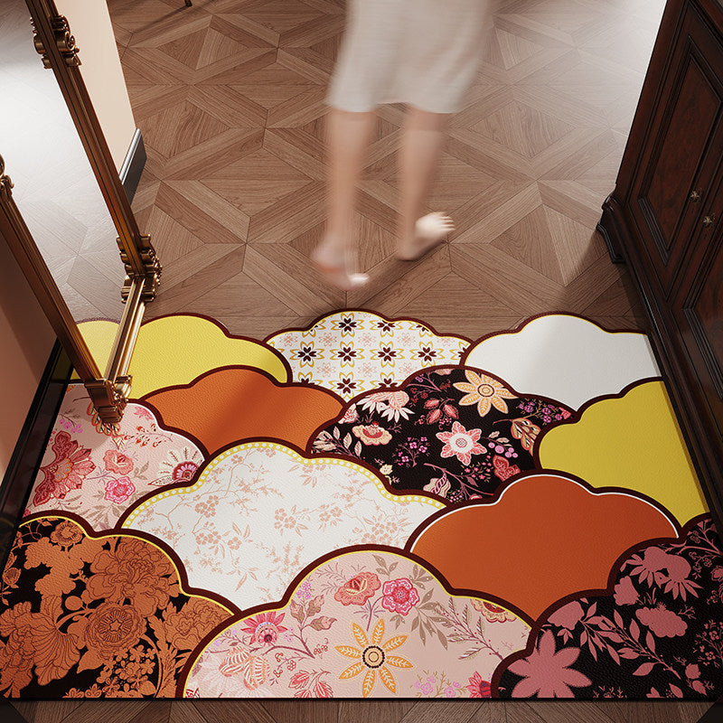 Decorative Floral Design Entrance Mat