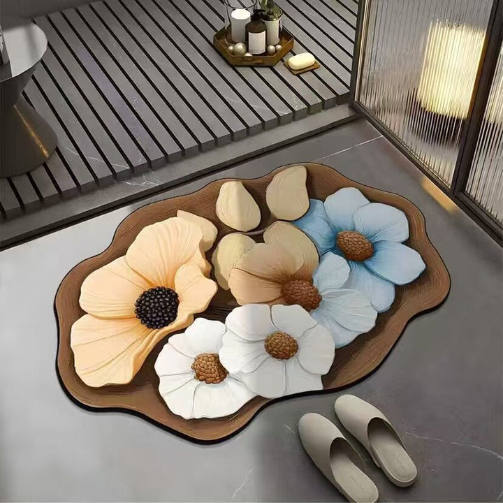 Floral Design Bath Mat Kalsten