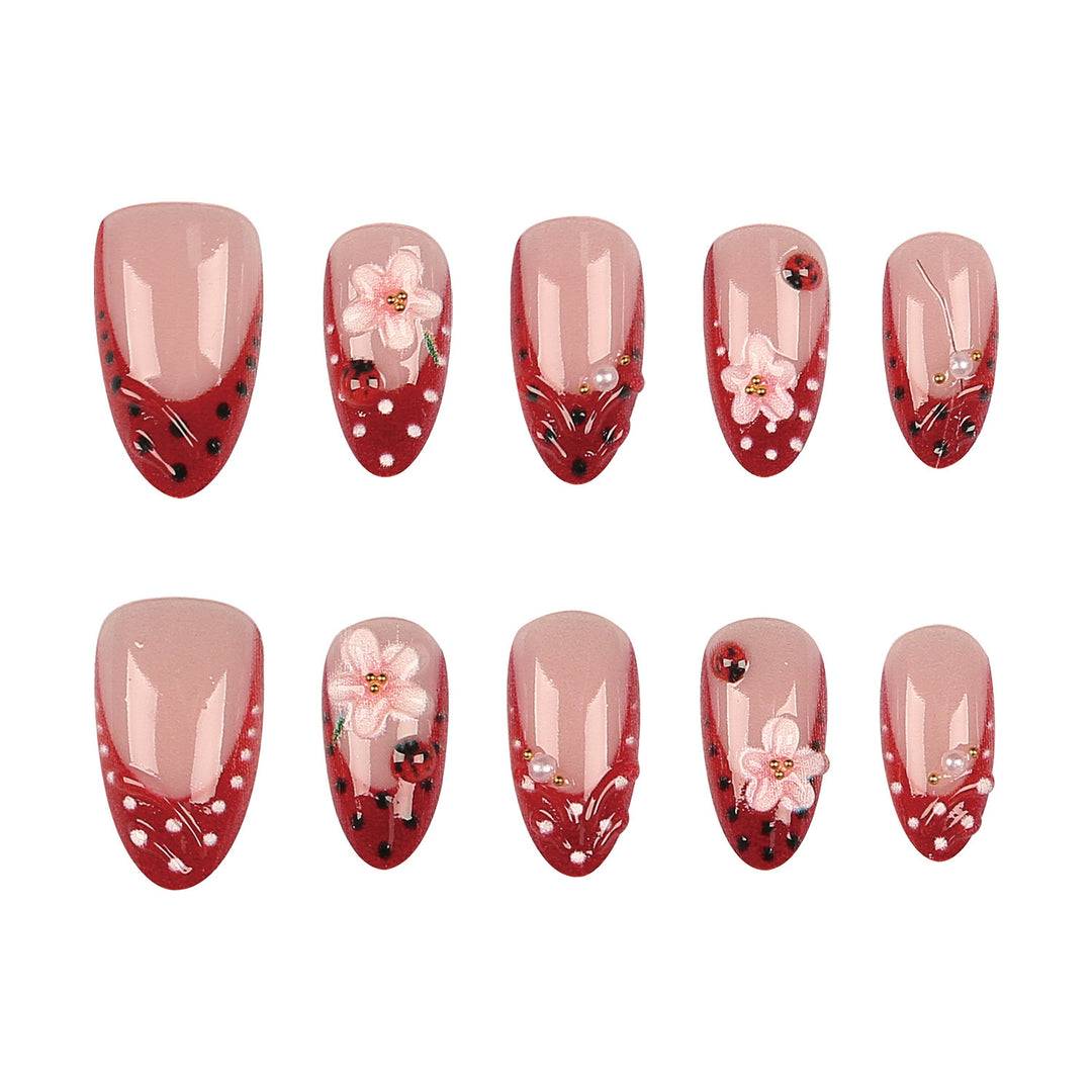 Elegant Floral Design Press-On Nails Set