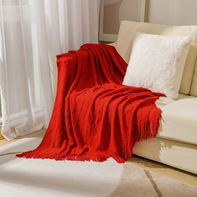 Cozy Knitted Throw Blanket