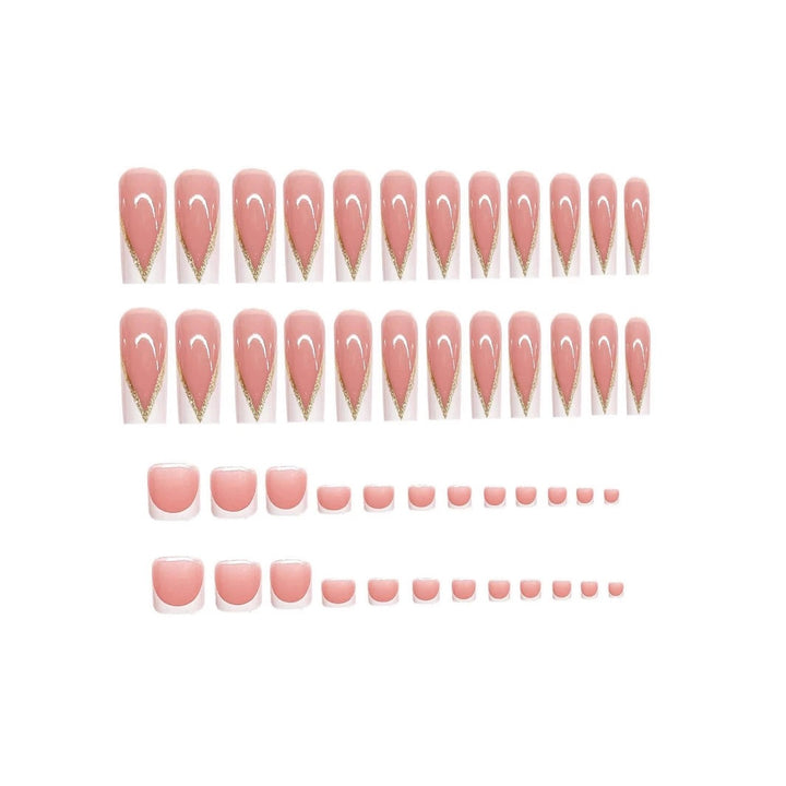 Elegant French Tip Press-On Nail Design Kalsten