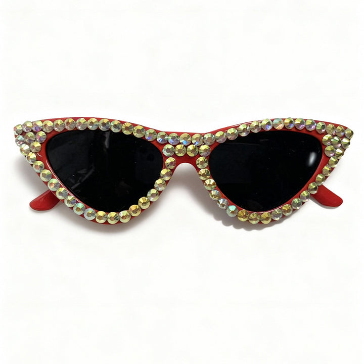 Glamorous Rhinestone-Accented Cat-Eye Sunglasses Kalsten