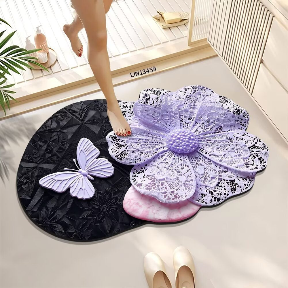 Decorative Floral Bath Mat