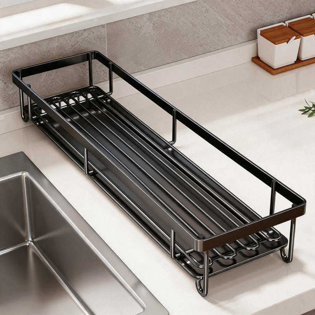 Compact Over-Sink Plate and Tumbler Drying Rack