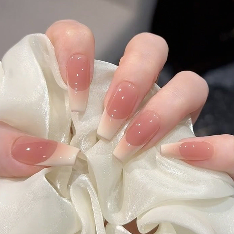 Glamorous Press-On Nail Set with Rhinestone and Glossy Finish Kalsten