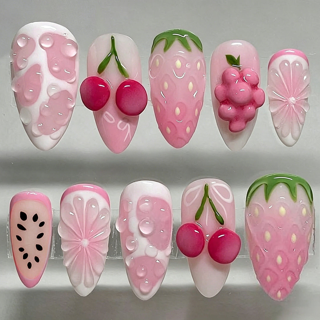 Artificial Nail Art Set with Fresh Fruit Designs Kalsten