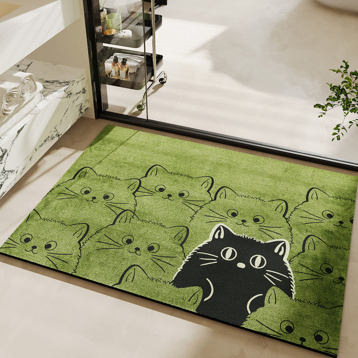 Cute Cat-Themed Bath Mat