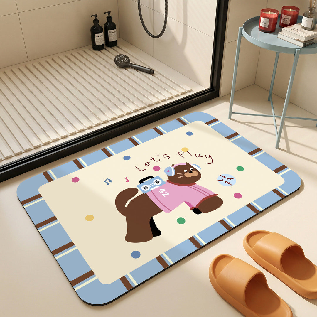 Playful Cat-Themed Indoor Mat