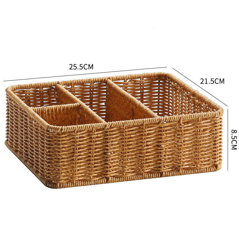 Multi-Sectional Woven Storage Basket Kalsten