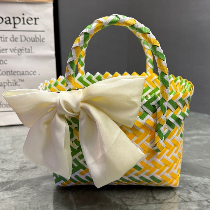 Playful basket bag with bow Kalsten