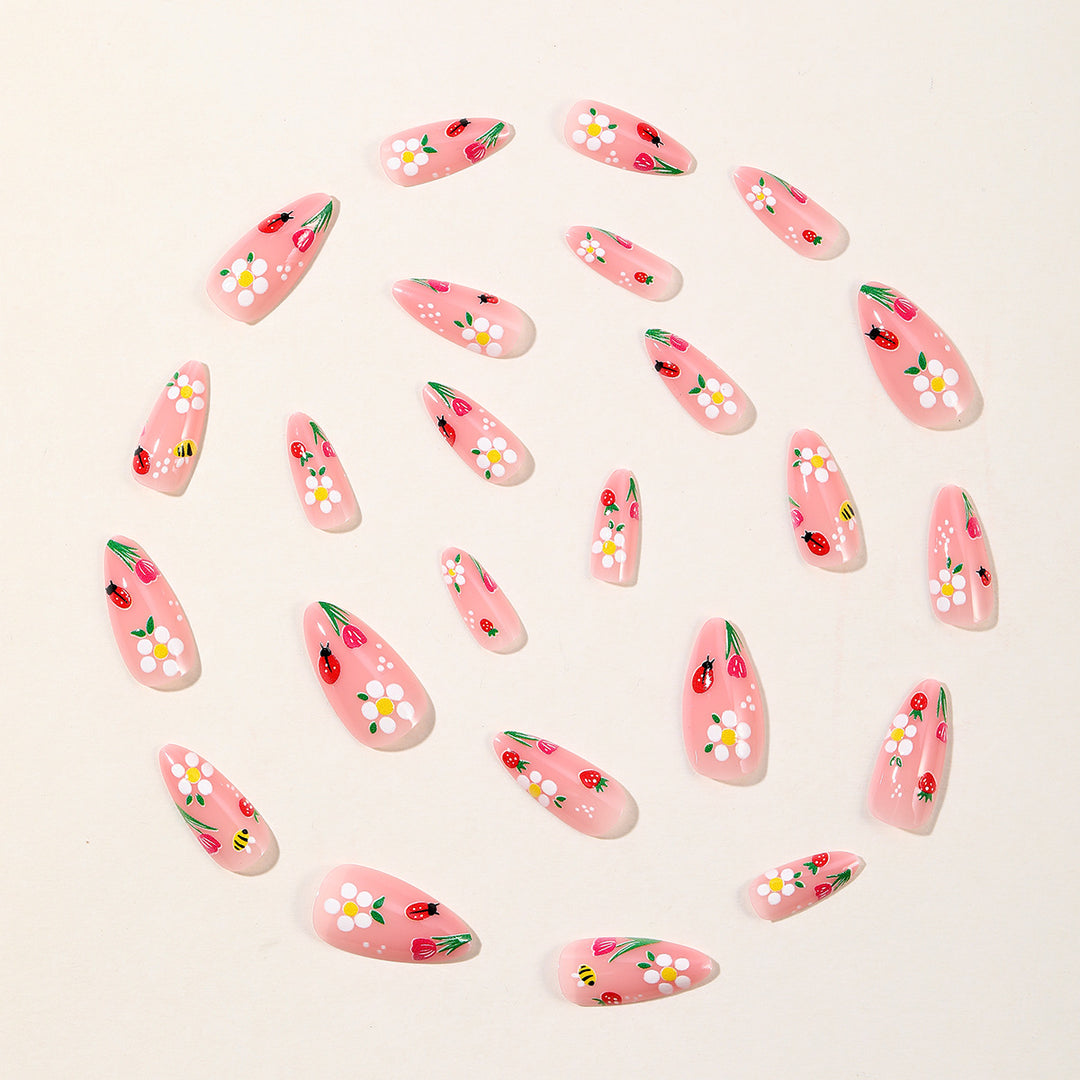 Floral-Themed Stiletto Nail Art Kalsten