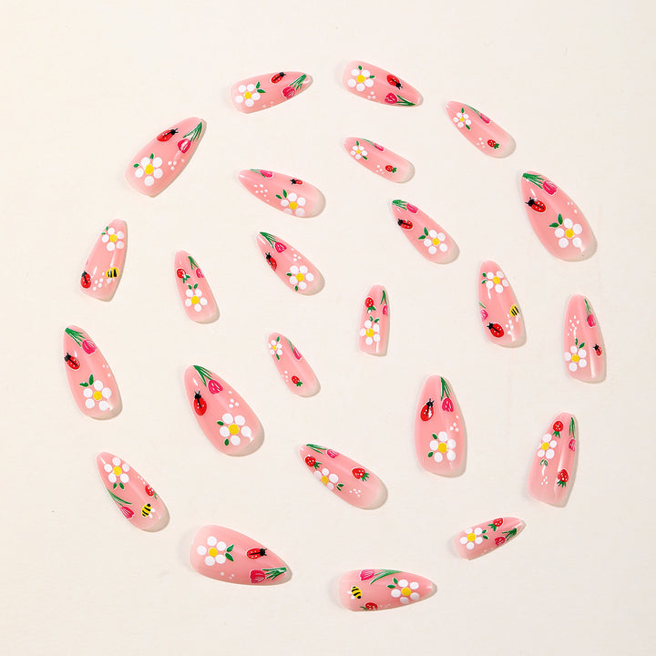 Floral-Themed Stiletto Nail Art Kalsten