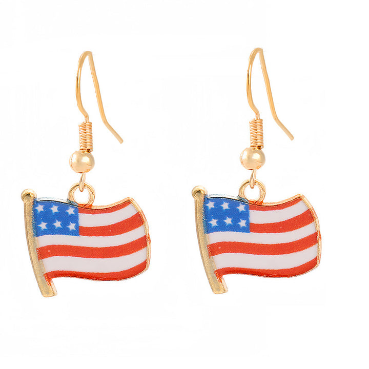 Women's nan patriotic horseshoe enamel dangle earrings with star-accented design and fishhook findings Kalsten