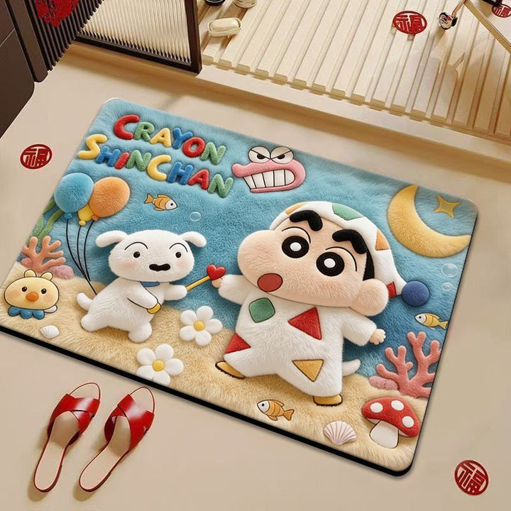 Cartoon-Themed Plush Bathroom Mat