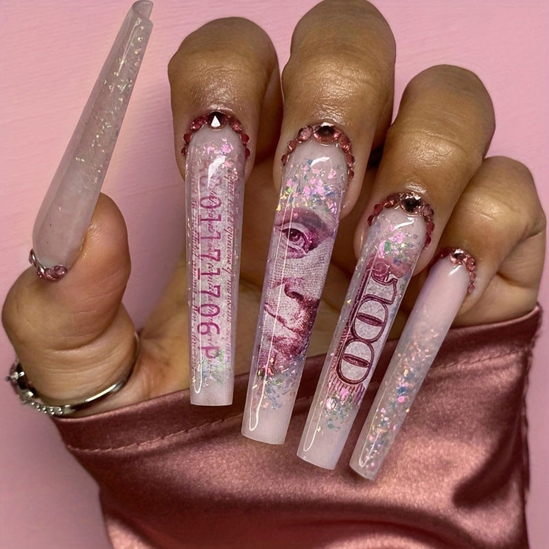 Artificial nail set with shimmering accents Kalsten