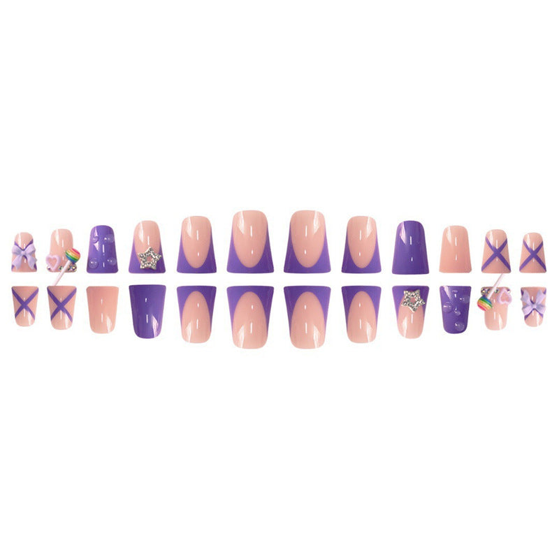 Playful Glittery Press-On Nail Art Set Kalsten