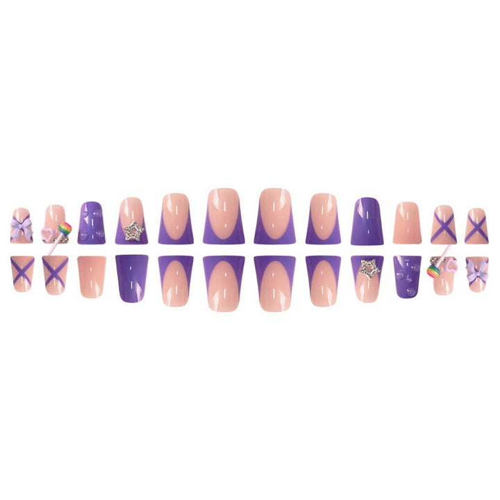 Playful Glittery Press-On Nail Art Set Kalsten