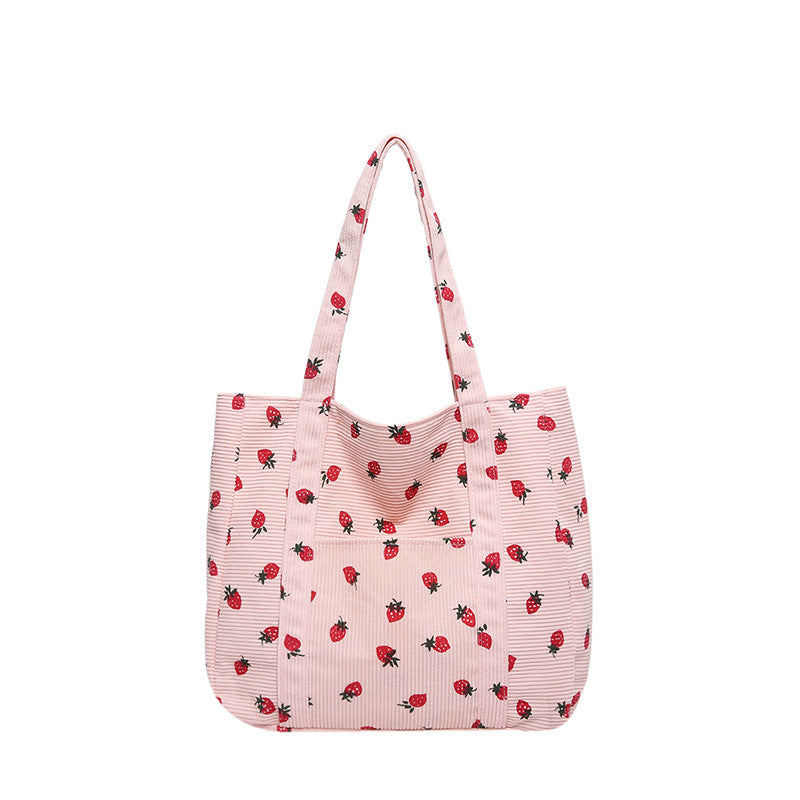 WoStylish Corduroy Shopping Tote Kalsten