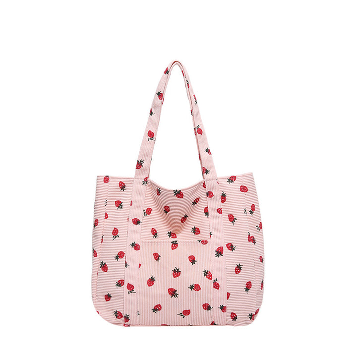 WoStylish Corduroy Shopping Tote Kalsten