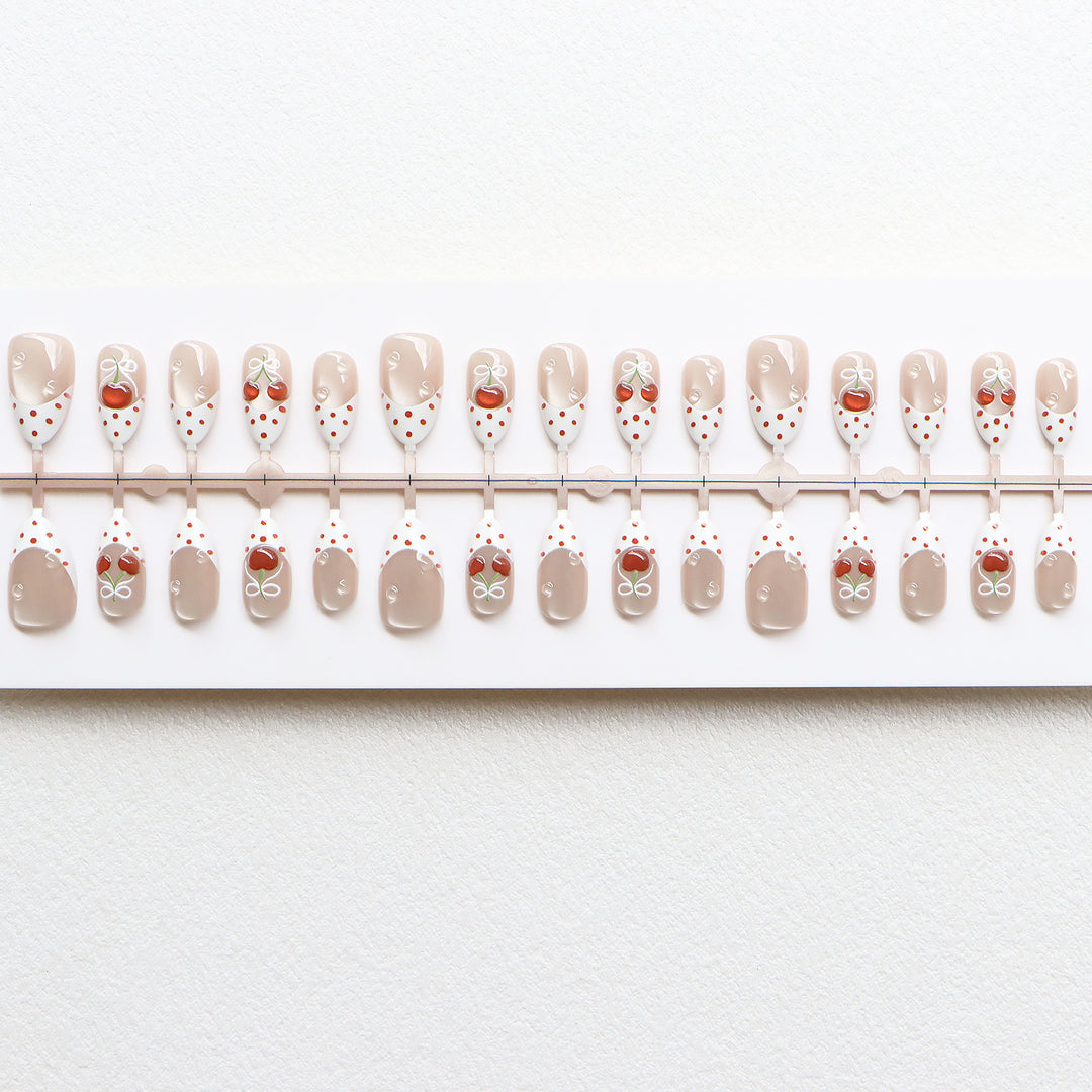 Charming Cherry-Themed Press-On Nail Set Kalsten