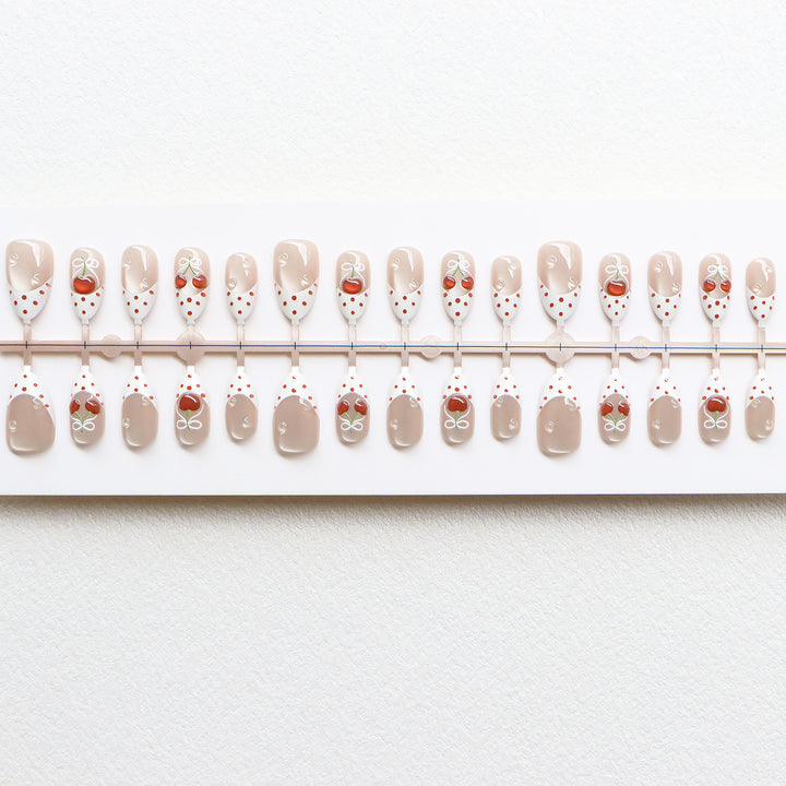 Charming Cherry-Themed Press-On Nail Set Kalsten