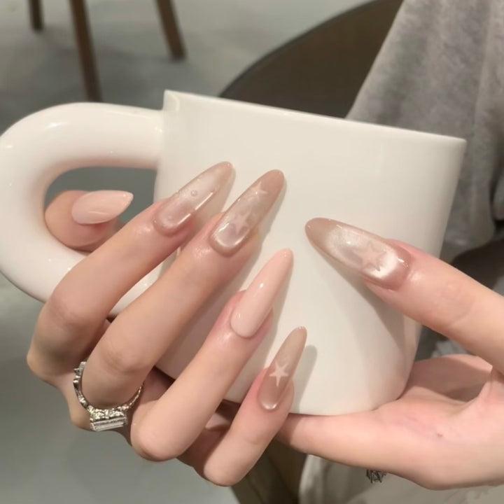 Decorative Press-On Nail Art Set with Star Accents Kalsten