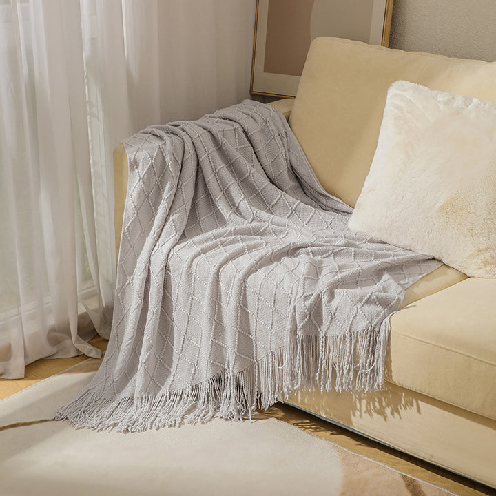 Women’s knitted blanket with textured wave pattern Kalsten