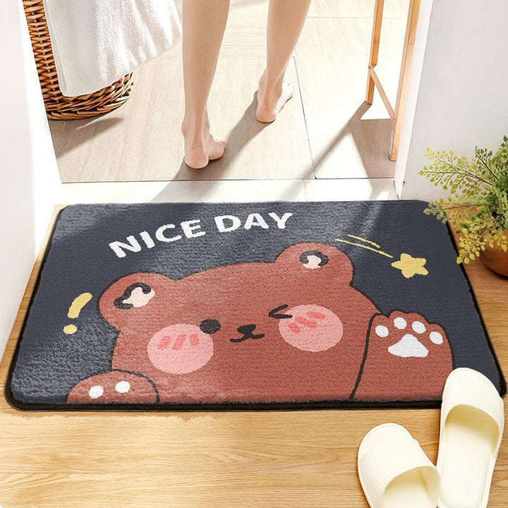 Cute Bunny-Themed Plush Bathroom Rug