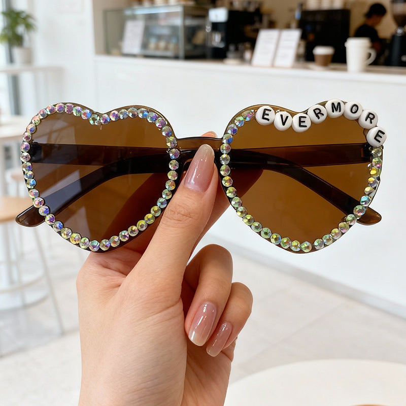Heart-Shaped Rhinestone-Embellished Sunglasses Kalsten 1787141205