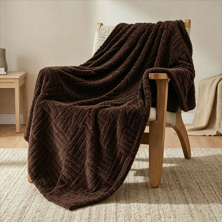 Textured Fleece Throw Blanket