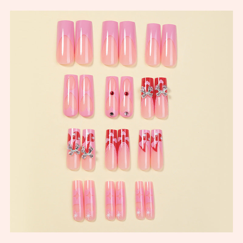 Creative nail art set with glitter and heart designs Kalsten