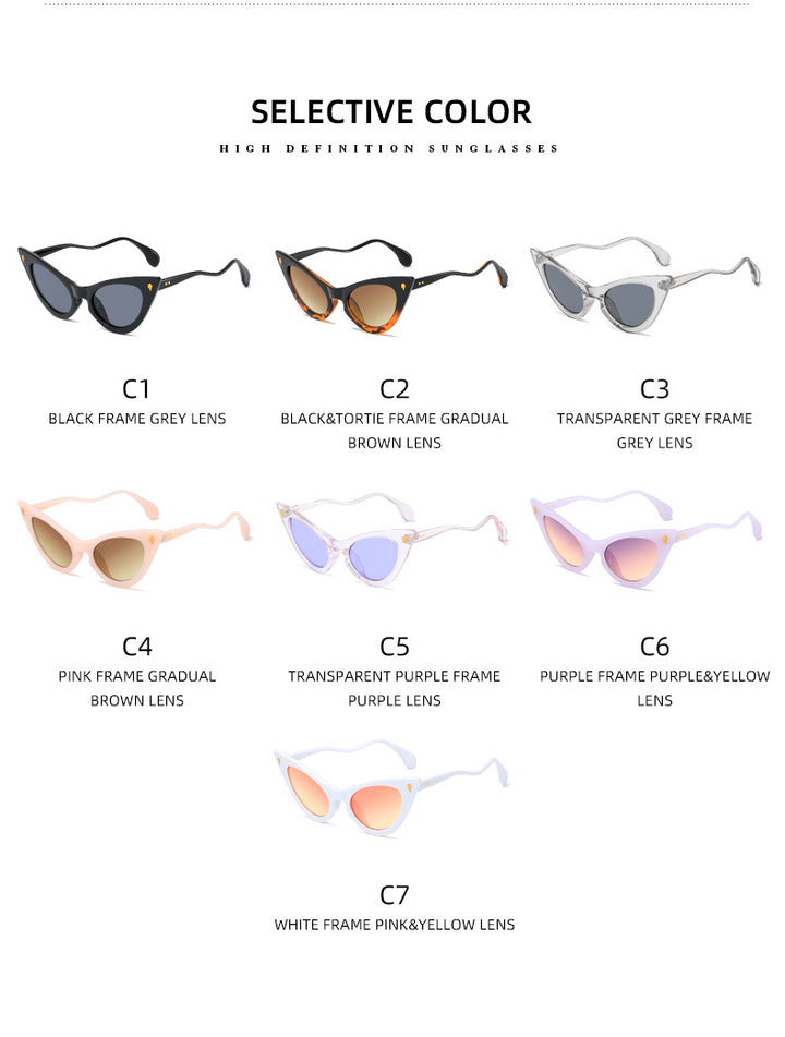 Women's Cat-Eye Sunglasses with Mirrored Lenses and Elegant Detail Kalsten