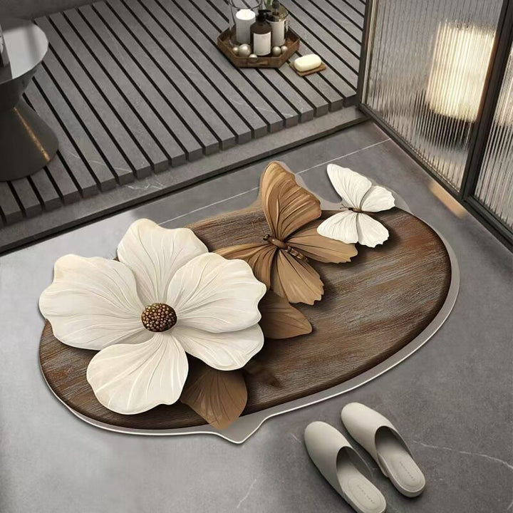 Floral Design Bath Mat Kalsten