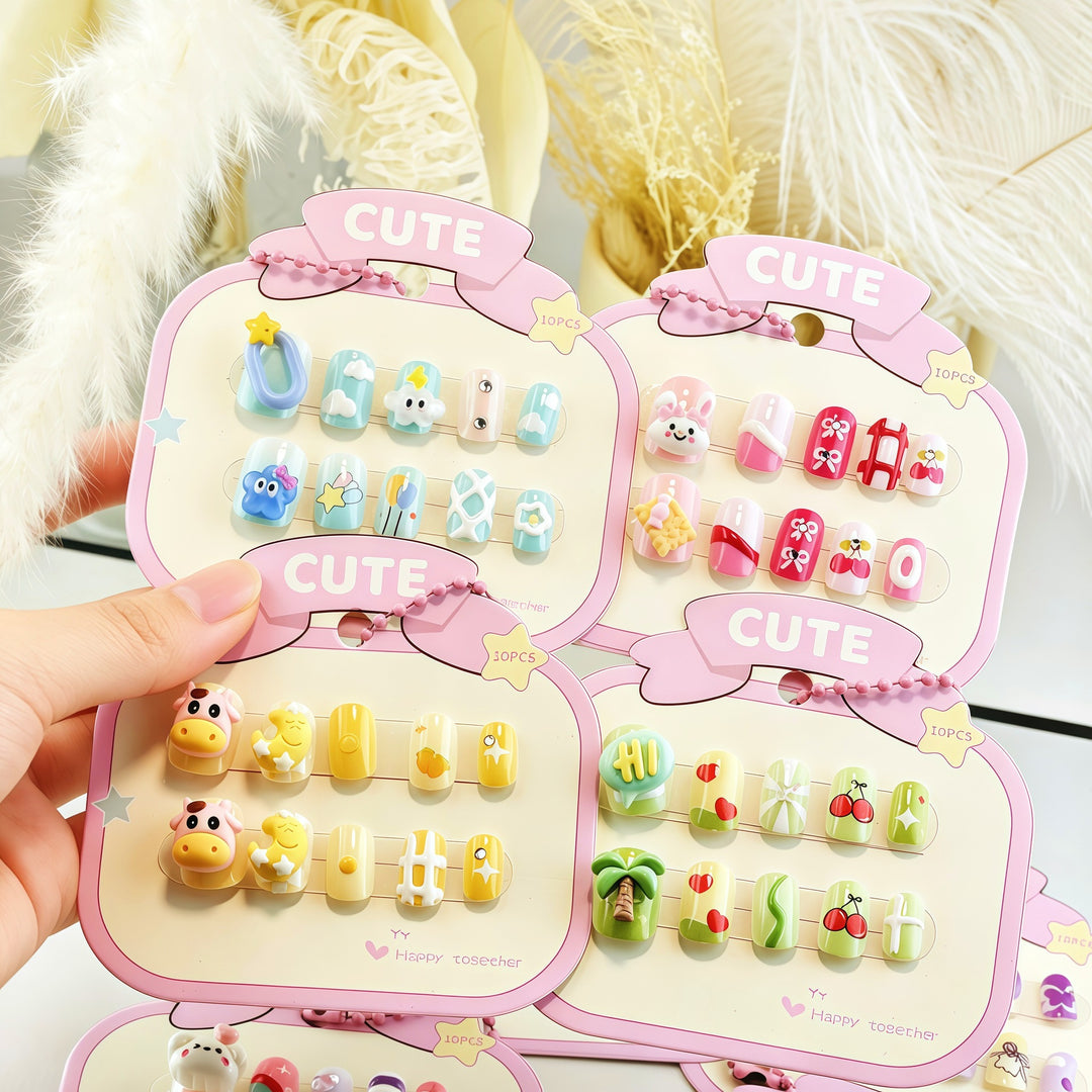 Colorful Nail Art Artificial Nails with Summery Designs Kalsten