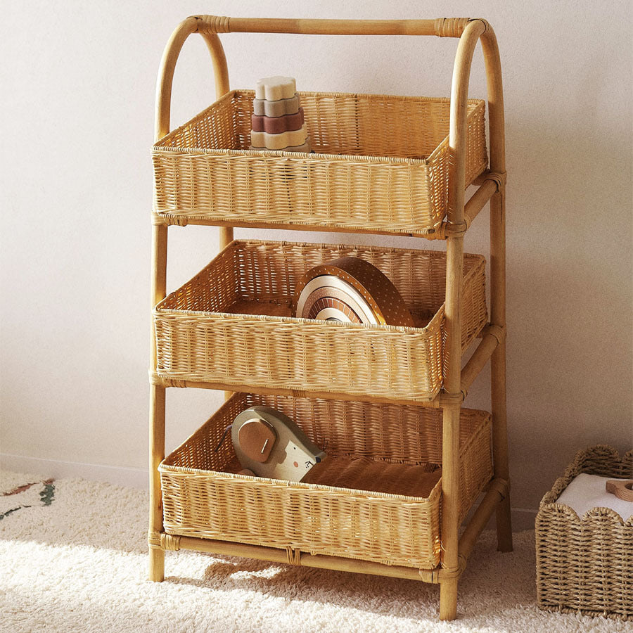 Multifunctional shelf with woven baskets Kalsten