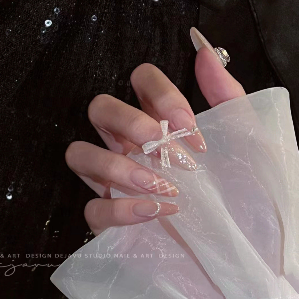 Decorative Stiletto Press-On Nail Art Set with Rhinestone and Glitter Accents Kalsten