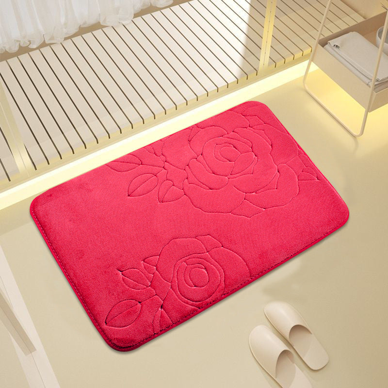 Decorative Rose Pattern Bath Mat Kalsten