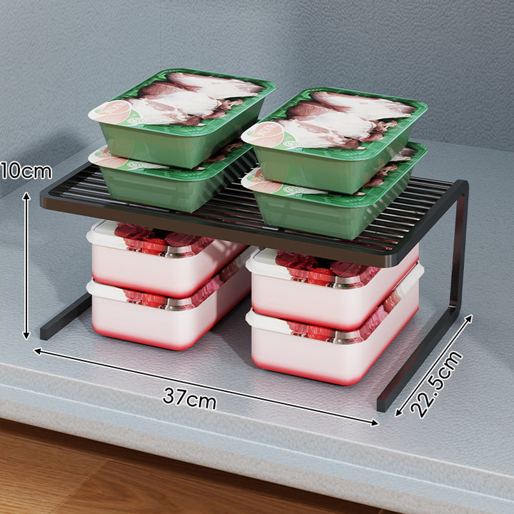 Compact Three Tier Slatted Metal Countertop Pantry Organizer