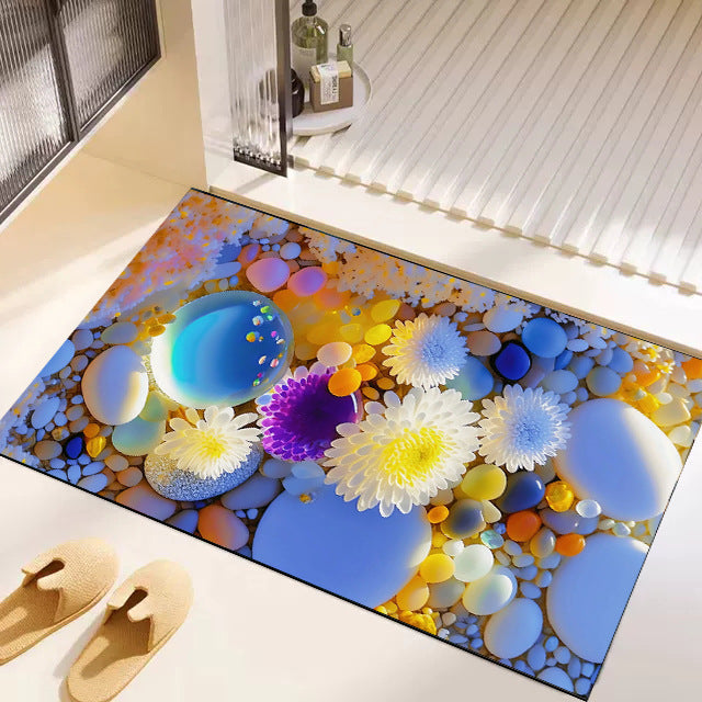 Artistic Garden-Themed Floor Mat