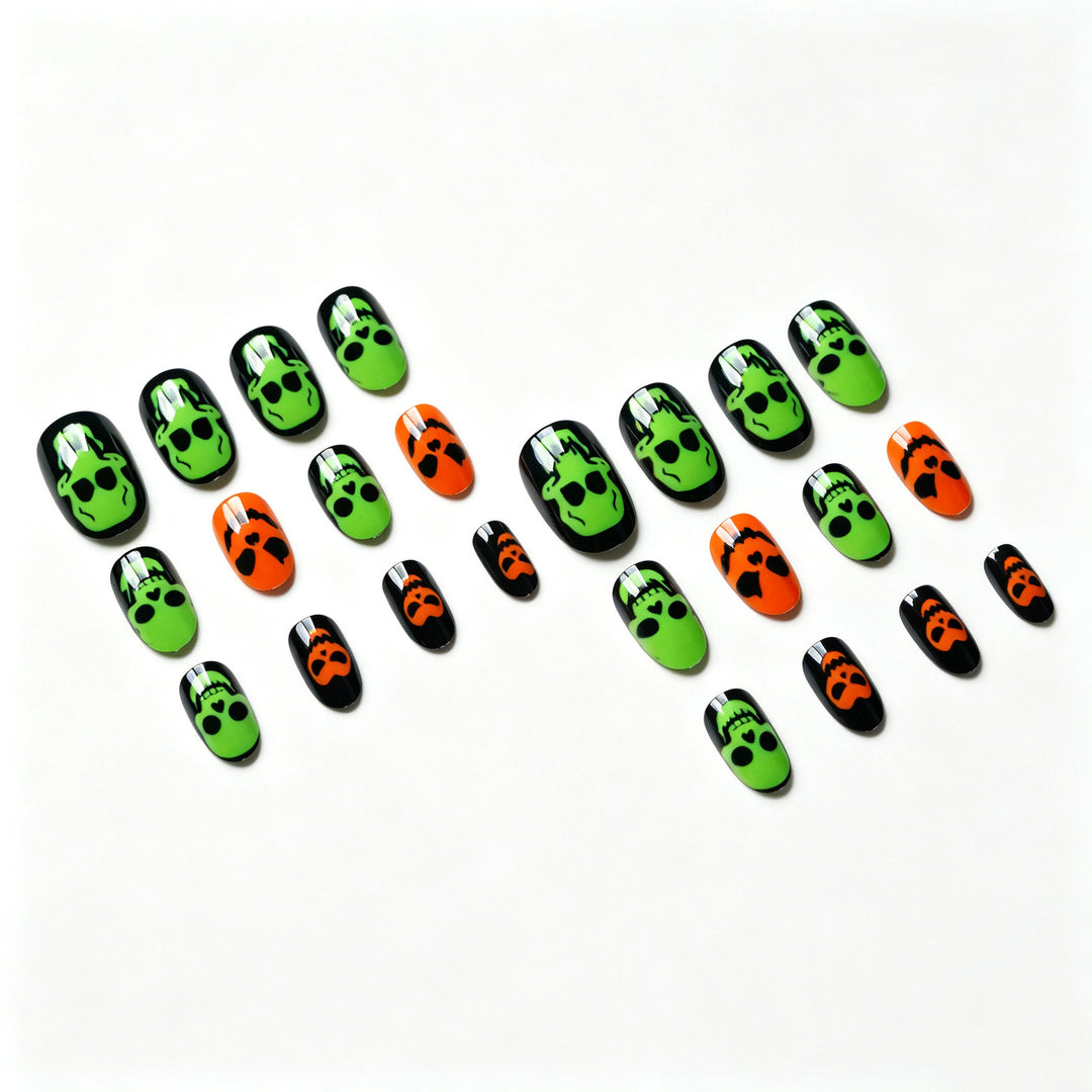 Halloween Skull-Themed Nail Art Set