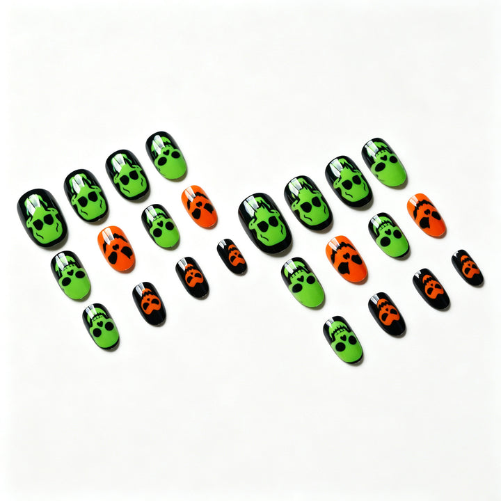Halloween Skull-Themed Nail Art Set