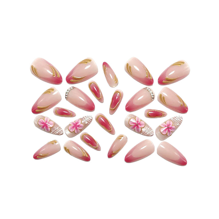 Artful Nail Extensions with Floral Design Kalsten
