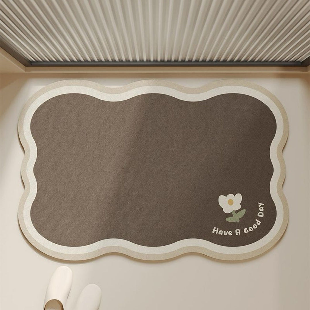 Elegant Floral Print Kitchen Mat