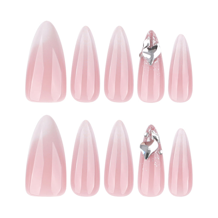 Elegant Stiletto Artificial Nails with Glitter Accents Kalsten