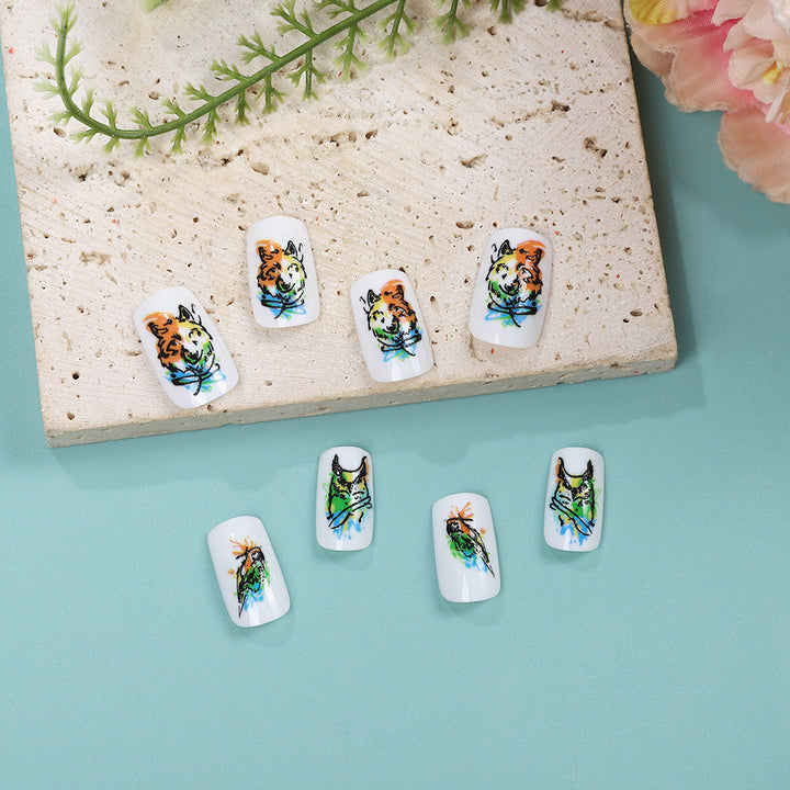 Artistic Animal Motif Press-On Nail Set Kalsten
