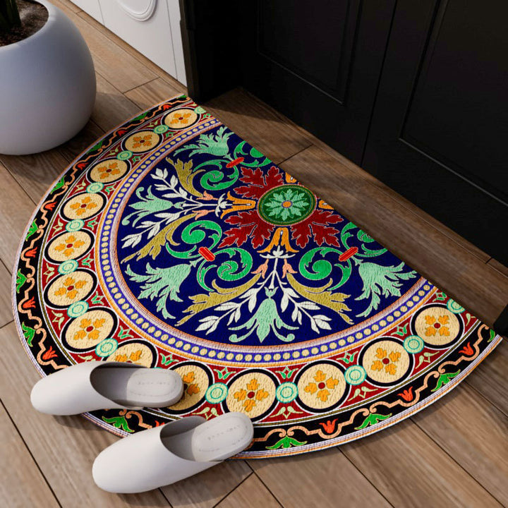 Decorative Round Door Mat for Home Entryway