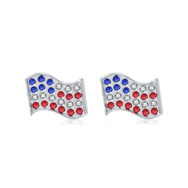 Women's long multi-layer star drop earrings with crystal embellishments and rhodium-plated alloy Kalsten