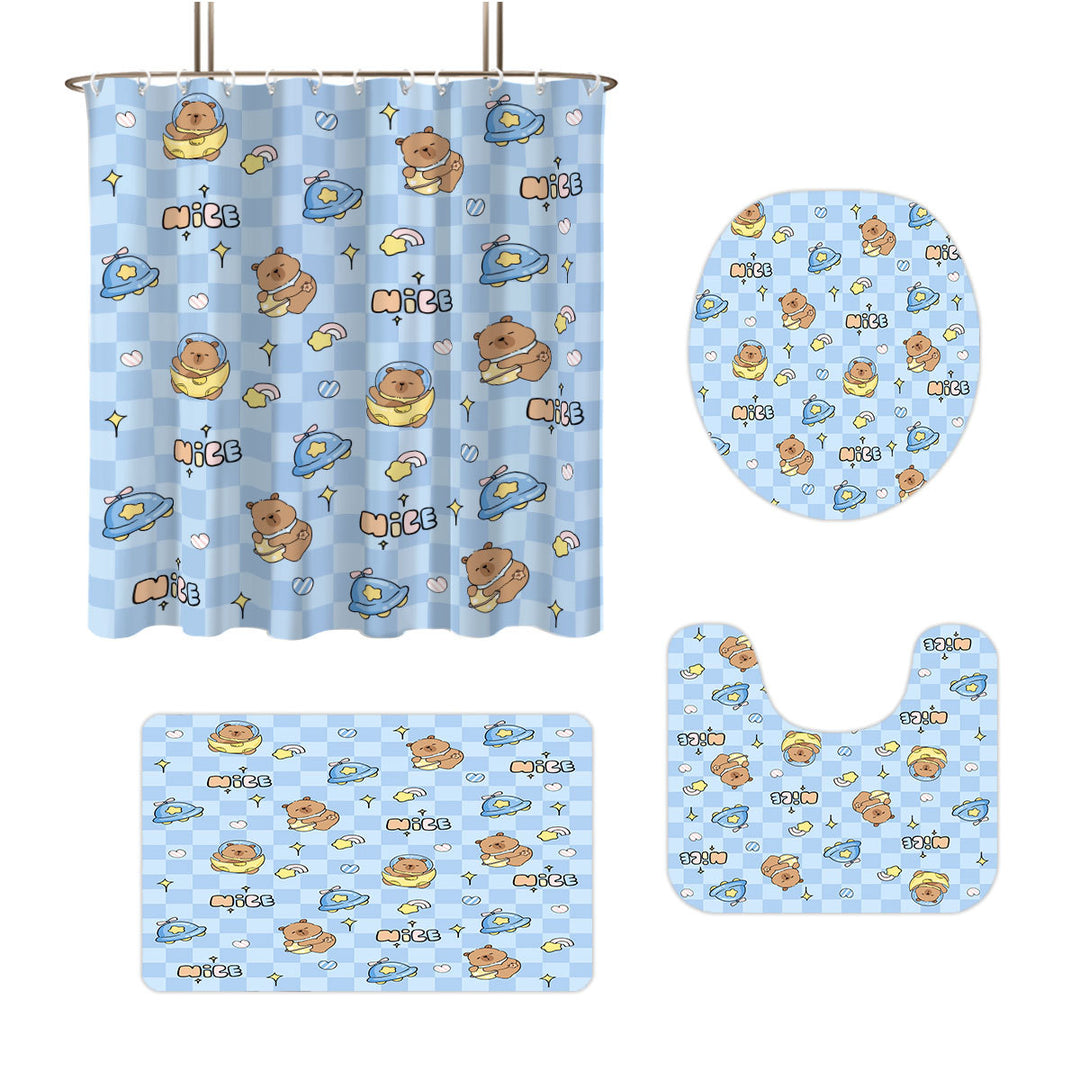 Cute Bear-Themed Four-Piece Bathroom Set Kalsten