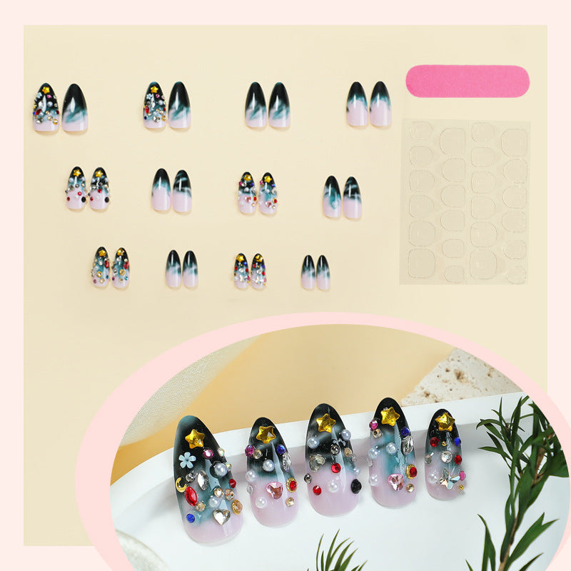 Artistic Press-On Nail Collection with Decorative Elements kalsten